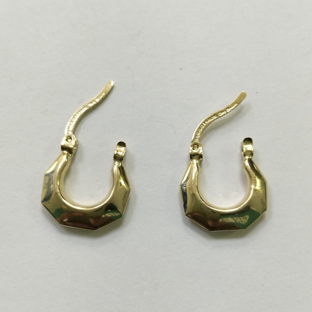 ARETES TEJIDO ARRACADA FACETADA 14K 1.3 GR (NUEVO)
