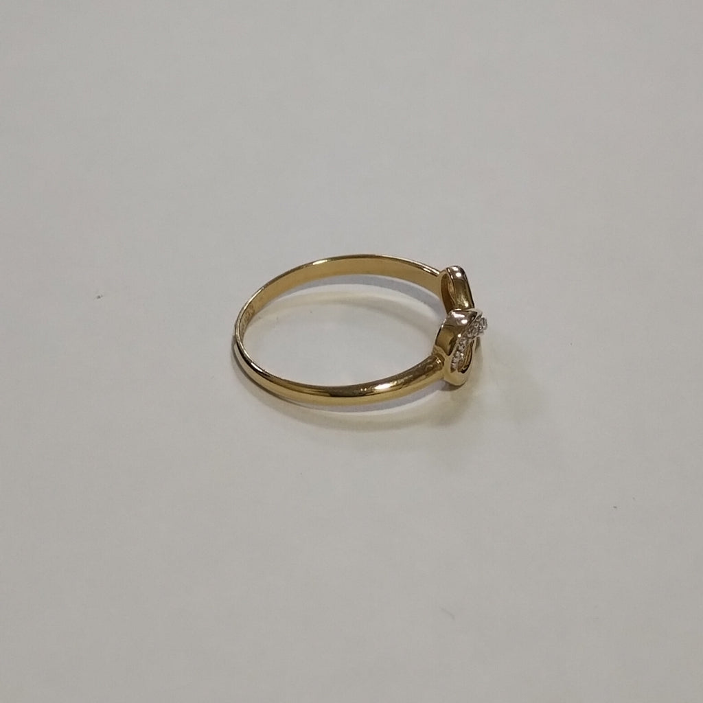 ANILLO ANILLITO FIG INFINITO C CIRCONIAS 14K 8 TALLA 1.8 GR (NUEVO)