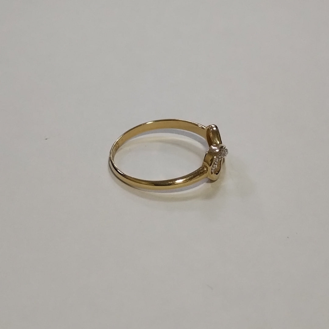 ANILLO ANILLITO FIG INFINITO C CIRCONIAS 14K 8 TALLA 1.8 GR (NUEVO)