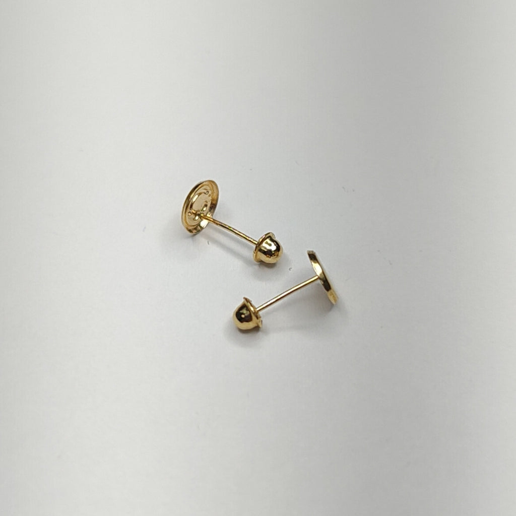 BROQUELES BROQUEL FIG SONRISA ESMALTE AMARILLO 14K 0.2074 GR (NUEVO)