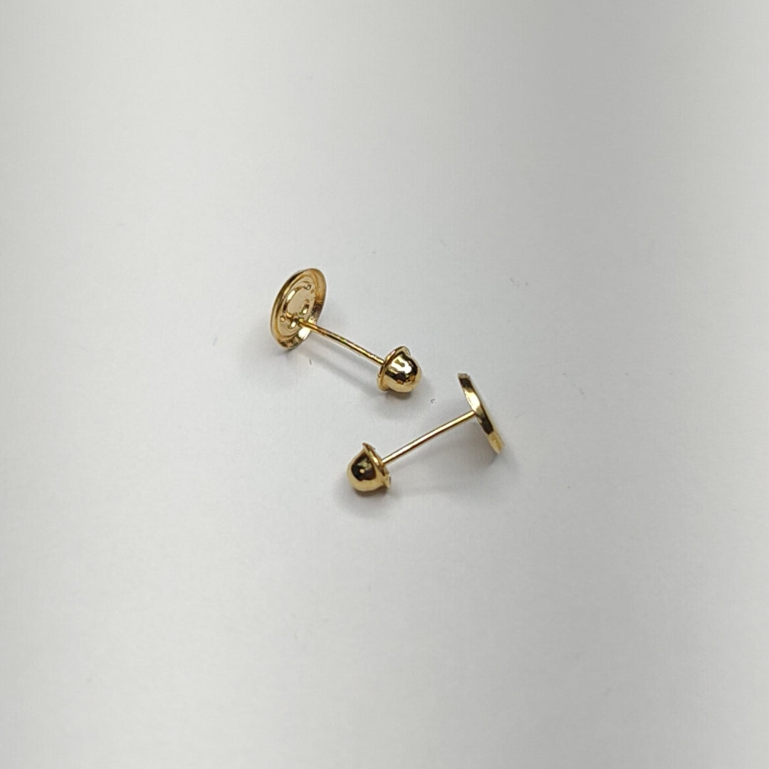 BROQUELES BROQUEL FIG SONRISA ESMALTE AMARILLO 14K 0.2074 GR (NUEVO)