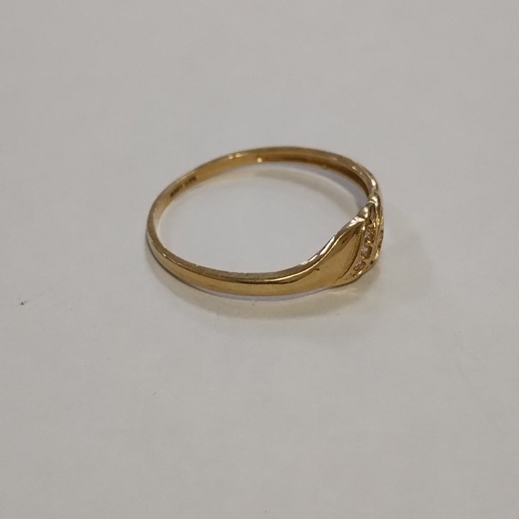 ANILLO ANILLITO C CIRCONIAS 14K 8.5 TALLA 1.2 GR (NUEVO)