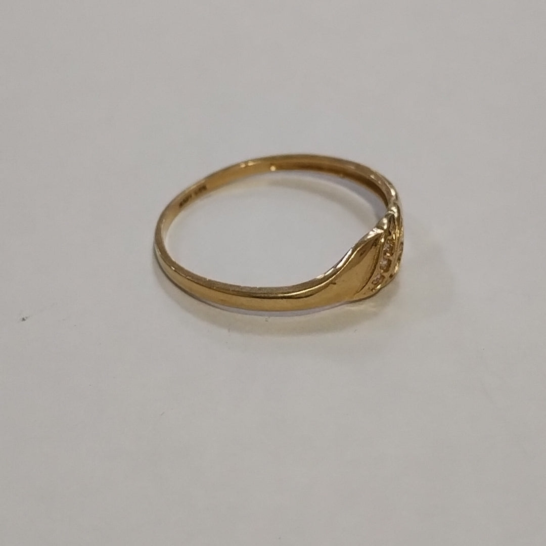 ANILLO ANILLITO C CIRCONIAS 14K 8.5 TALLA 1.2 GR (NUEVO)