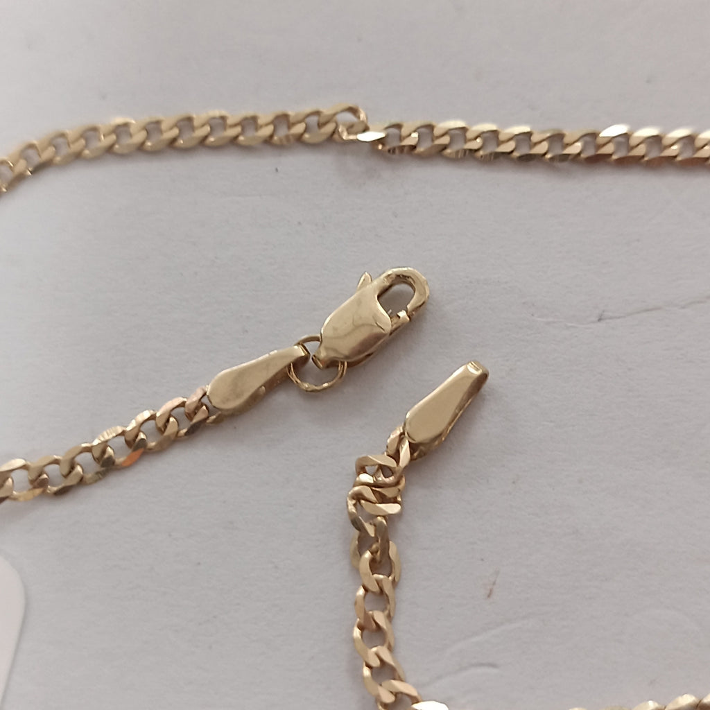 PULSERA TEJIDO BARBADA 14K 21 CM 2.3 GR (NUEVO)