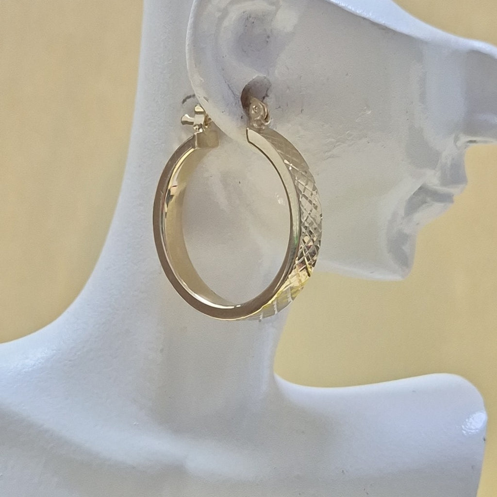 ARETES TEJIDO ARRACADAS FACETADAS 14K 2.9 GR (NUEVO)