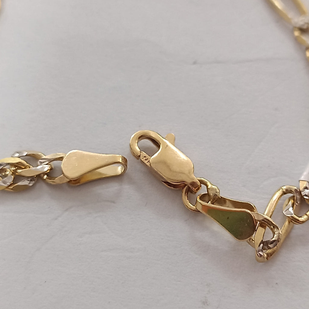 PULSERA 3X1 DIAMANTADA 14K 18 CM 4.5 GR (NUEVO)