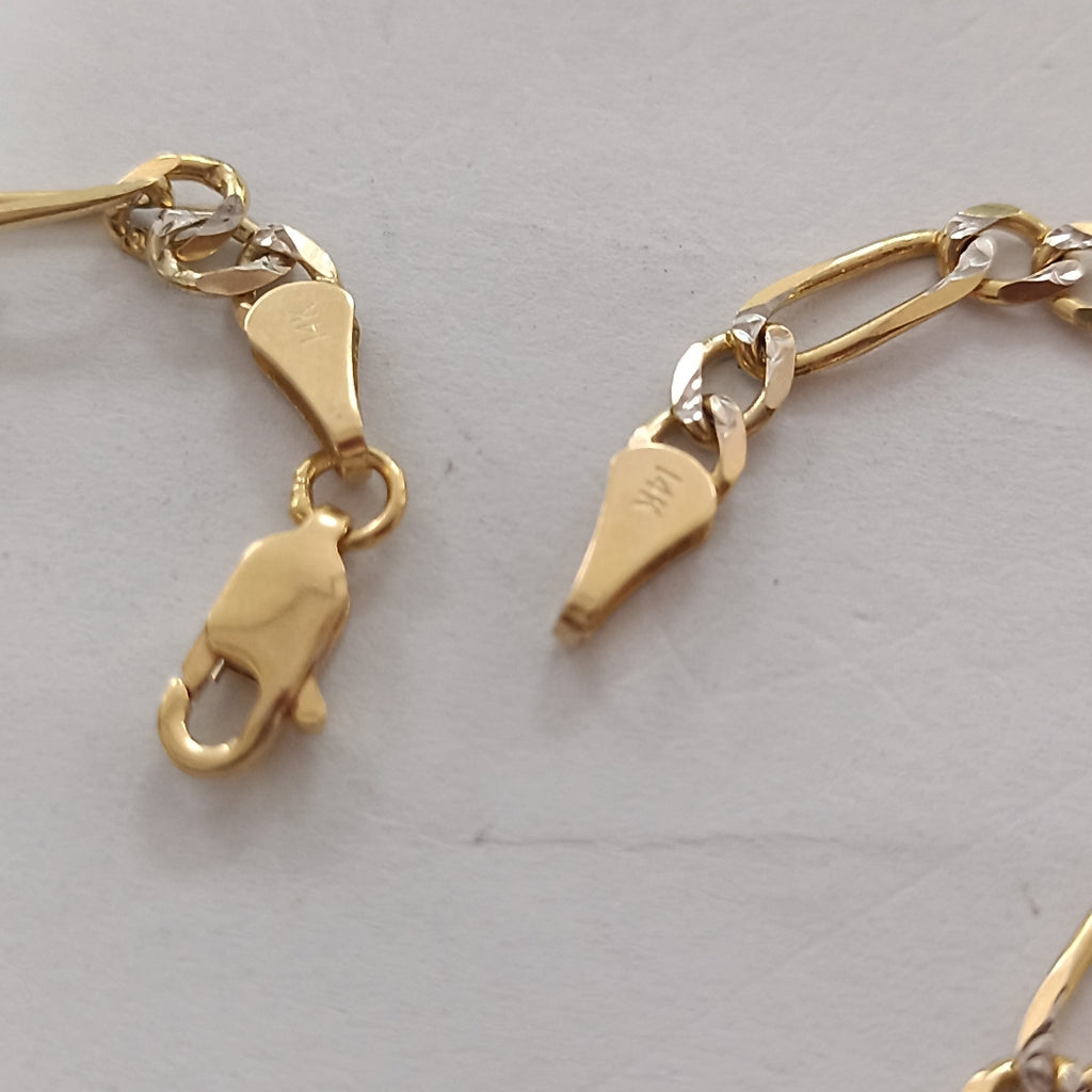 PULSERA 3X1 DIAMANTADA 14K 18 CM 4.5 GR (NUEVO)