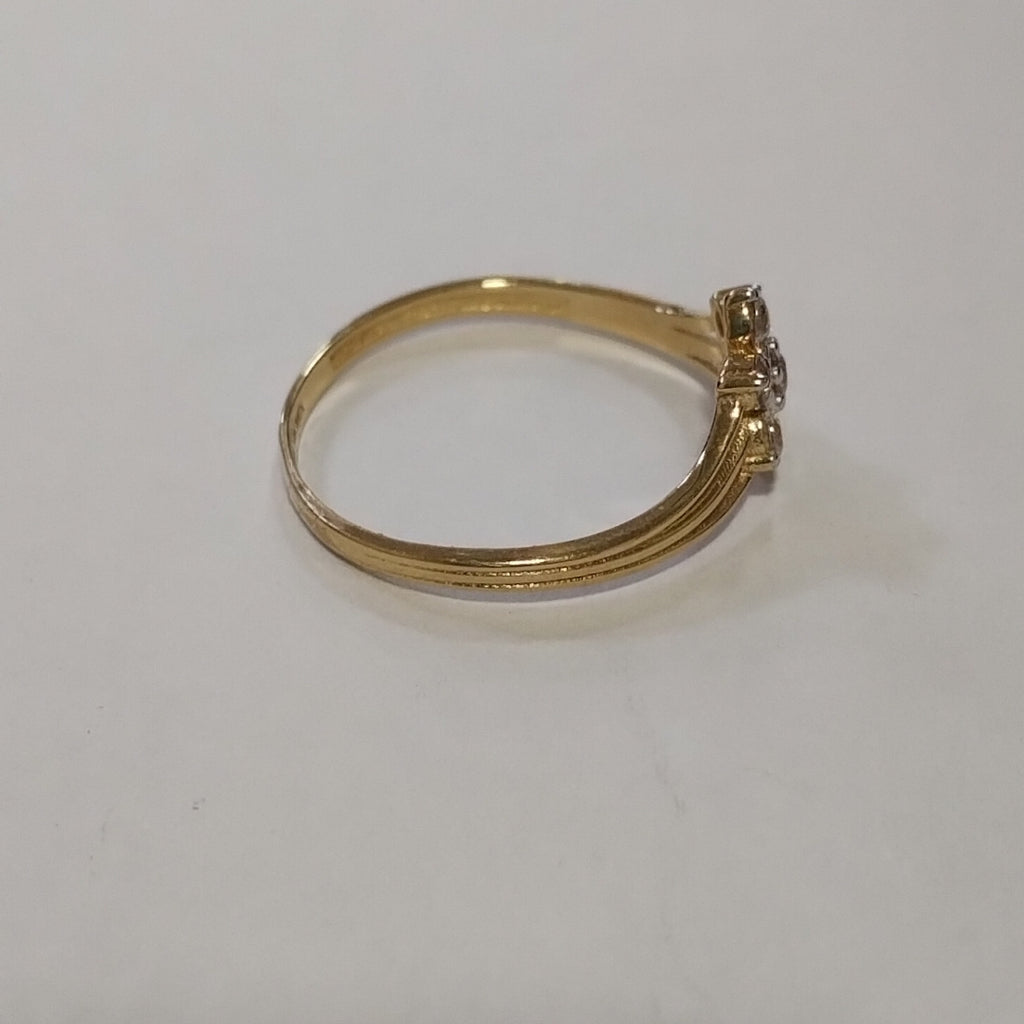 ANILLO ANILLITO FLOR C CIRCONIAS 14K 7 TALLA 1.4 GR (NUEVO)