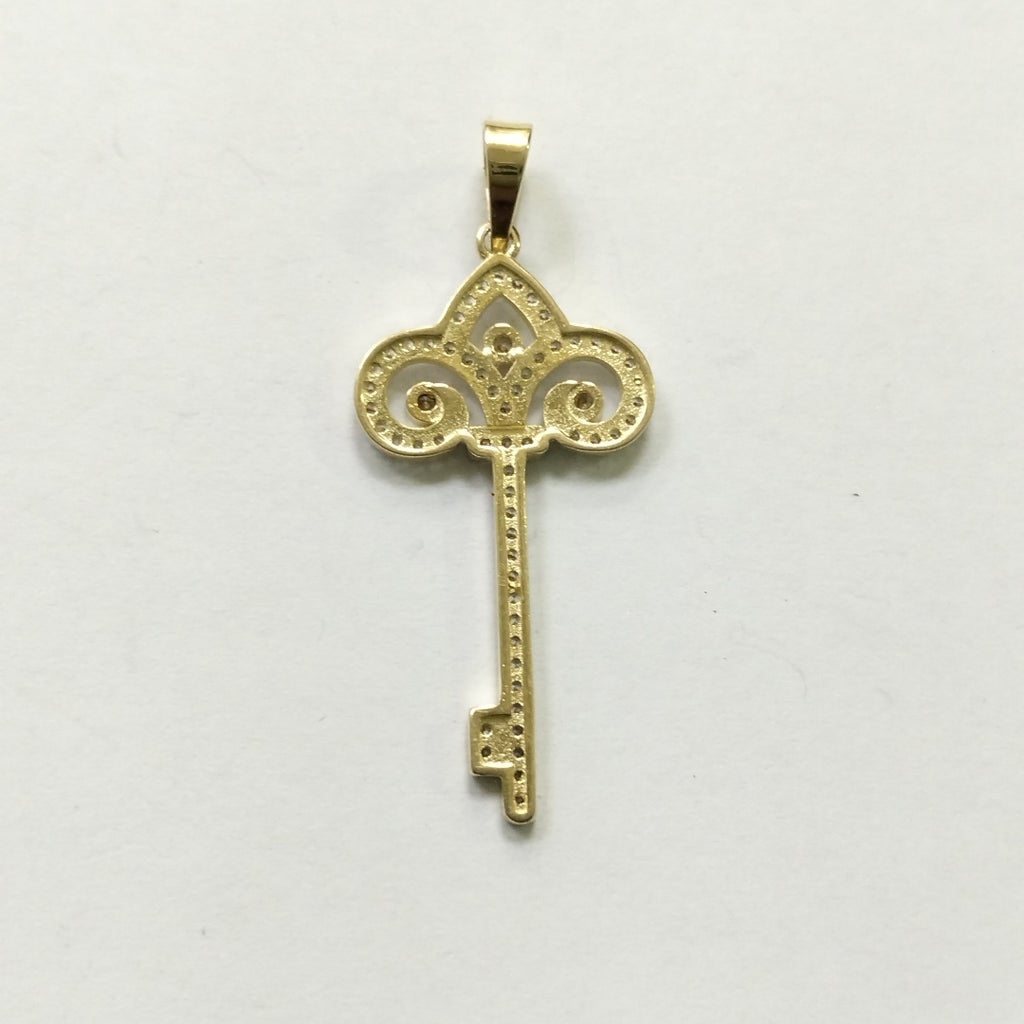 DIJE LLAVE C CIRCONIAS 14K 1.6 GR (NUEVO)