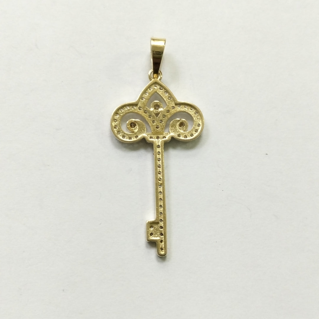 DIJE LLAVE C CIRCONIAS 14K 1.6 GR (NUEVO)