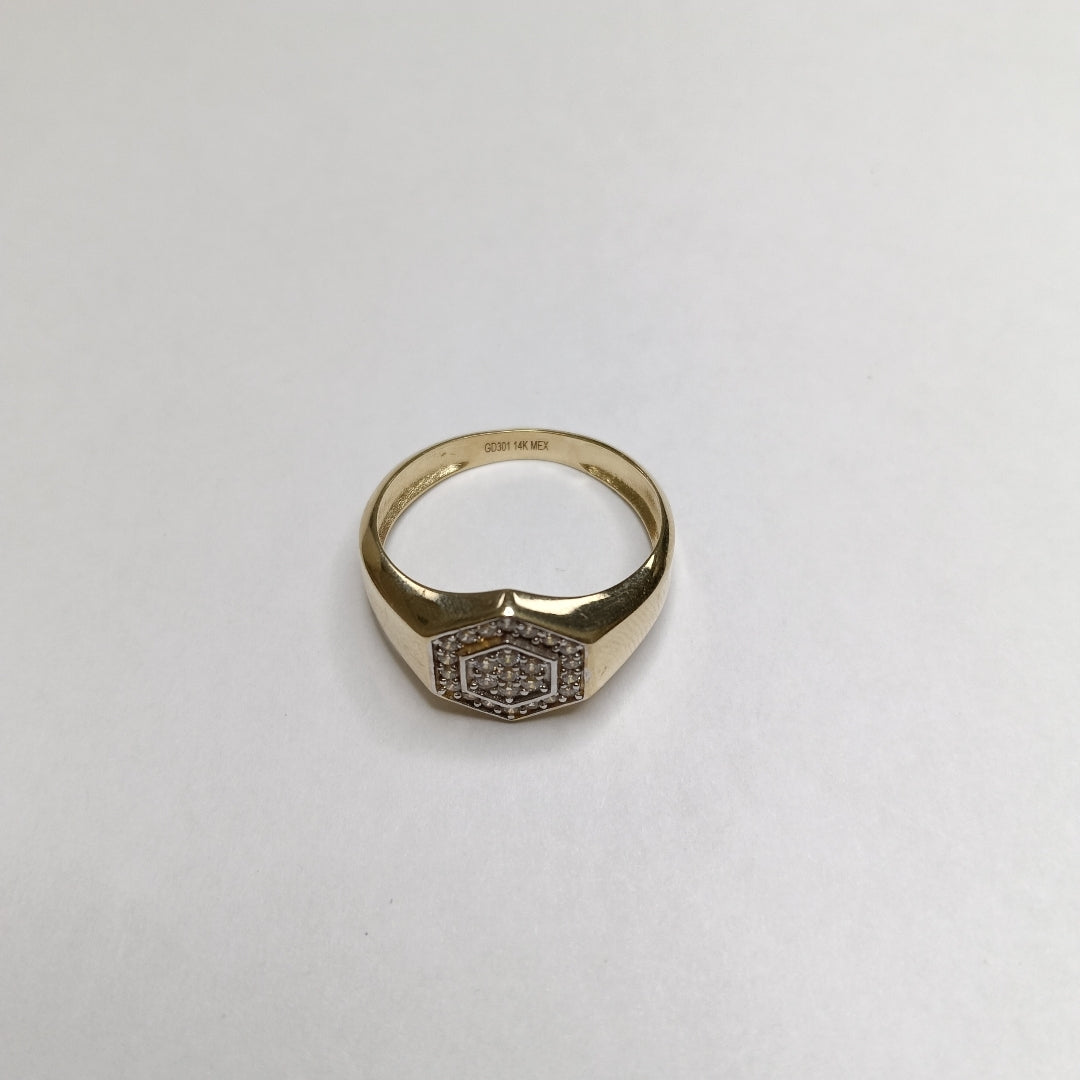 ANILLO C CIRCONIAS 14K 10 TALLA 3.9 GR (NUEVO)
