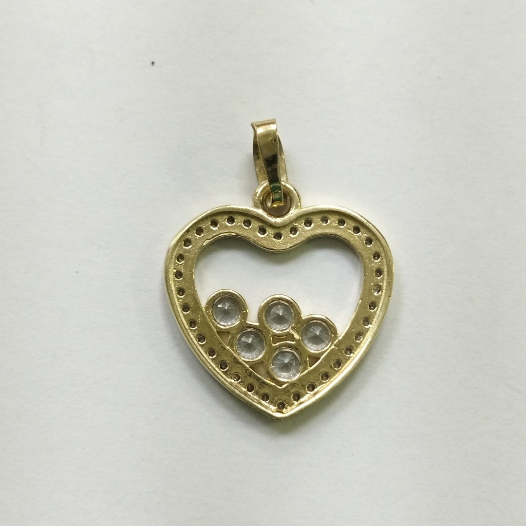 DIJE CORAZON CON CIRCONIAS 14K 1.7 GR (NUEVO)
