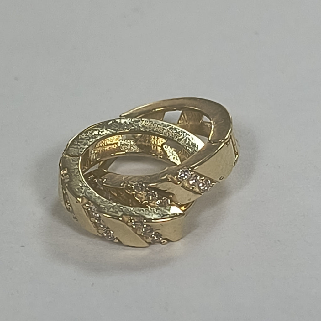 ARETES HUGGIES CON CIRCONIAS 14K 2.3 GR (NUEVO)