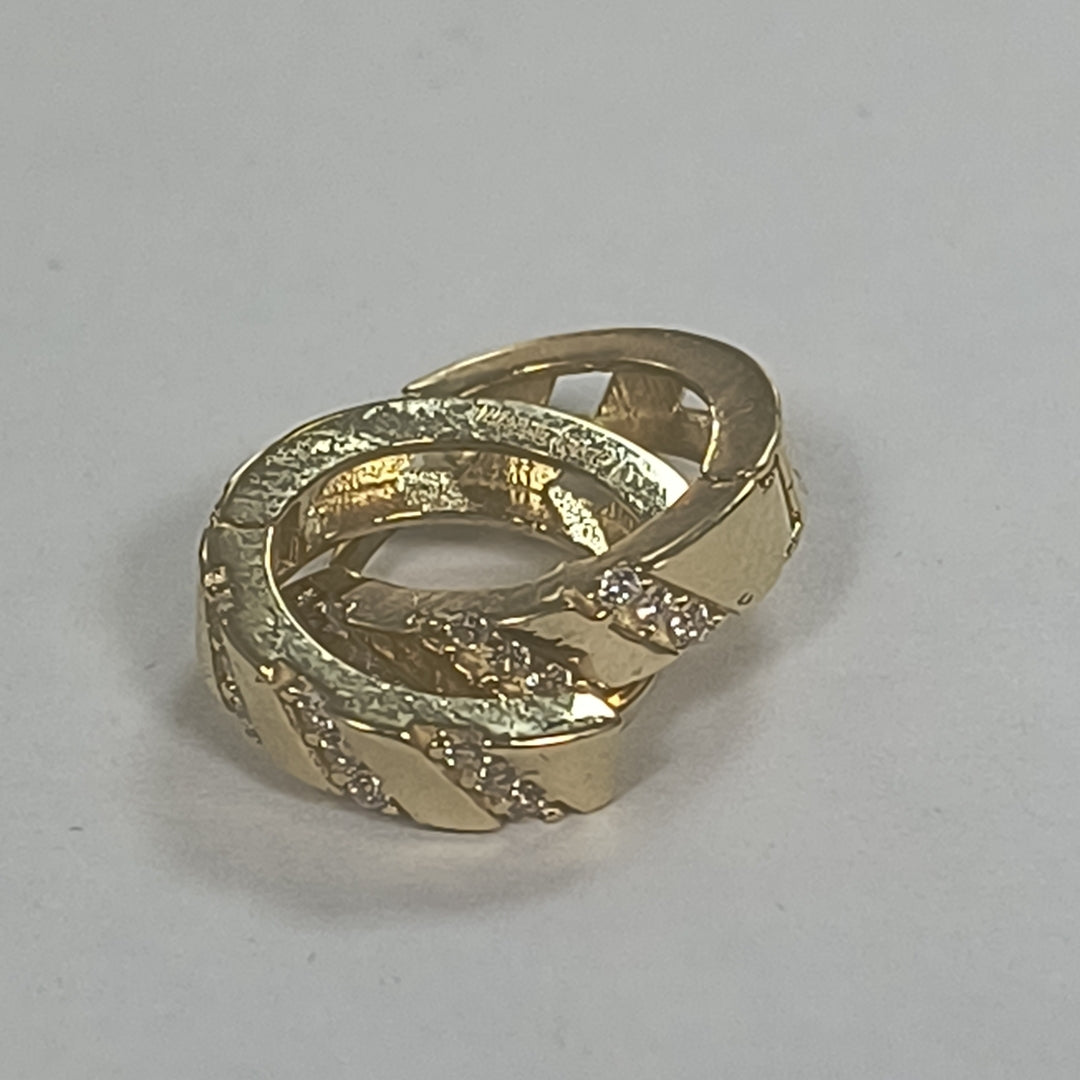 ARETES HUGGIES CON CIRCONIAS 14K 2.3 GR (NUEVO)