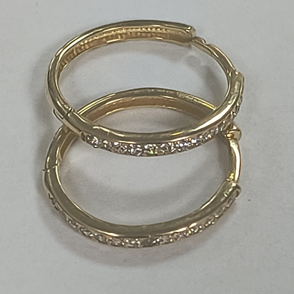 ARETES ARRACADAS C CIRCONIAS 14K 1.7 GR (NUEVO)