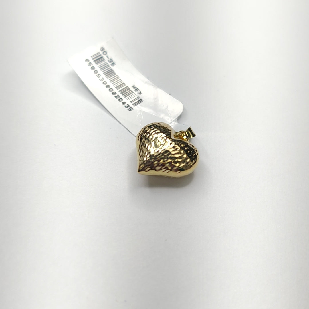 DIJE TEJIDO CORAZON LABRADO 14K 1 GR (NUEVO)