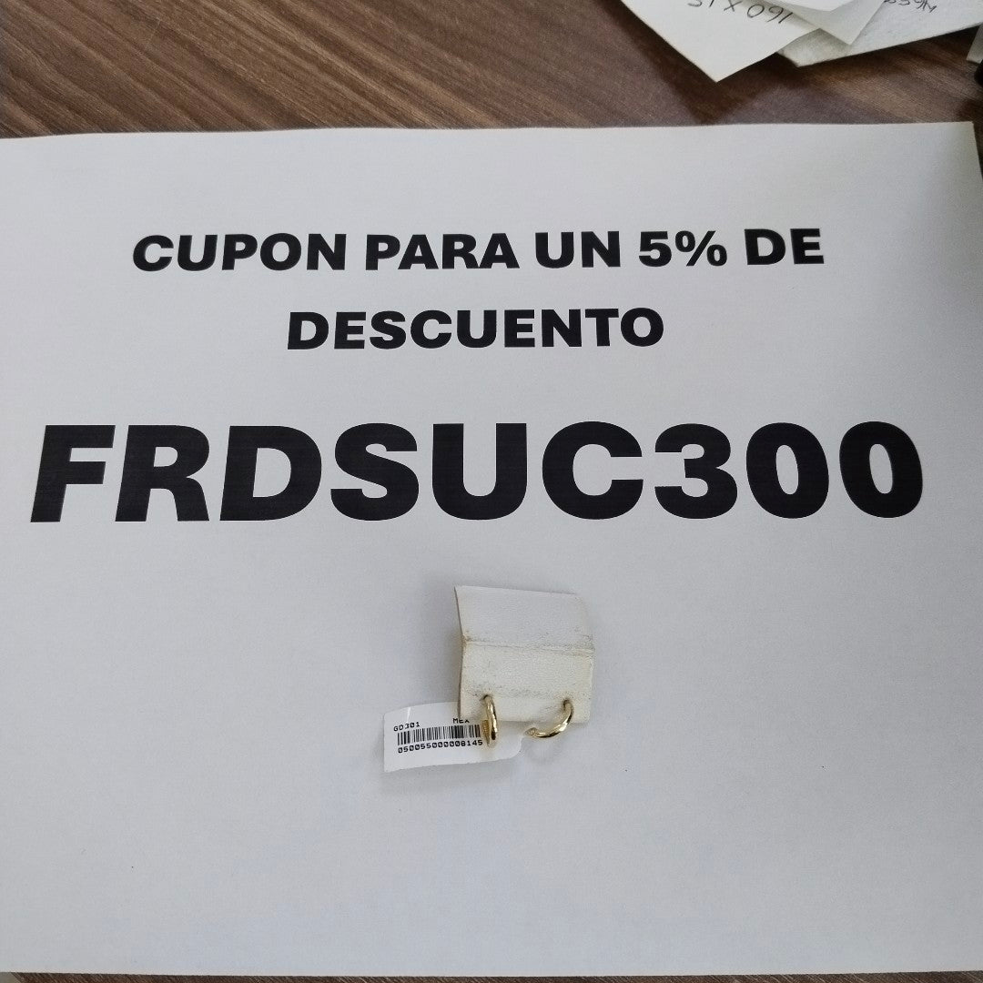 ARETES ARRACADAS LISAS 10K 1.2 GR (NUEVO)