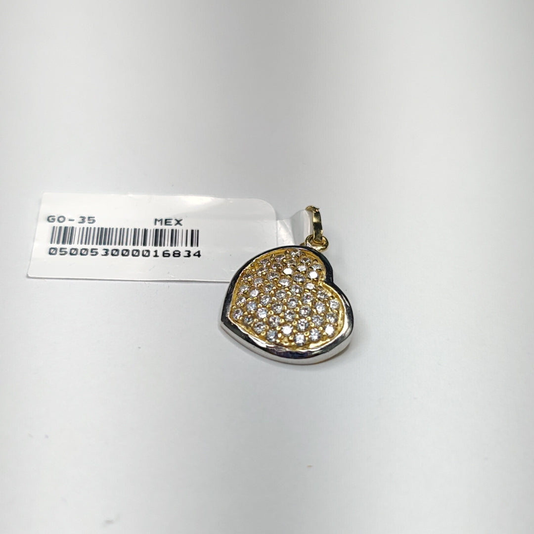 DIJE CORAZON CON CIRCONIAS 14K 1.8 GR (NUEVO)