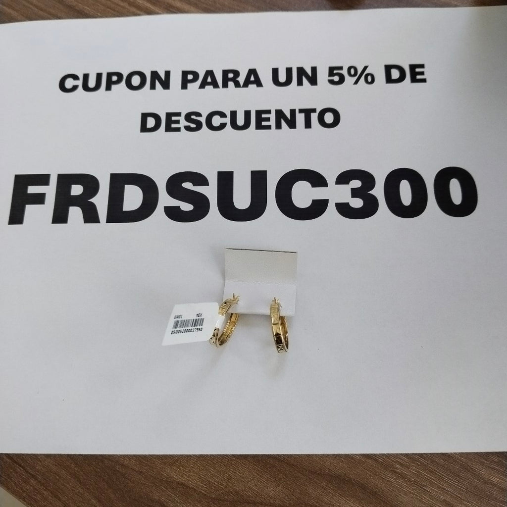 ARETES ARRACADAS LABRADAS 10K 2.4 GR (NUEVO)