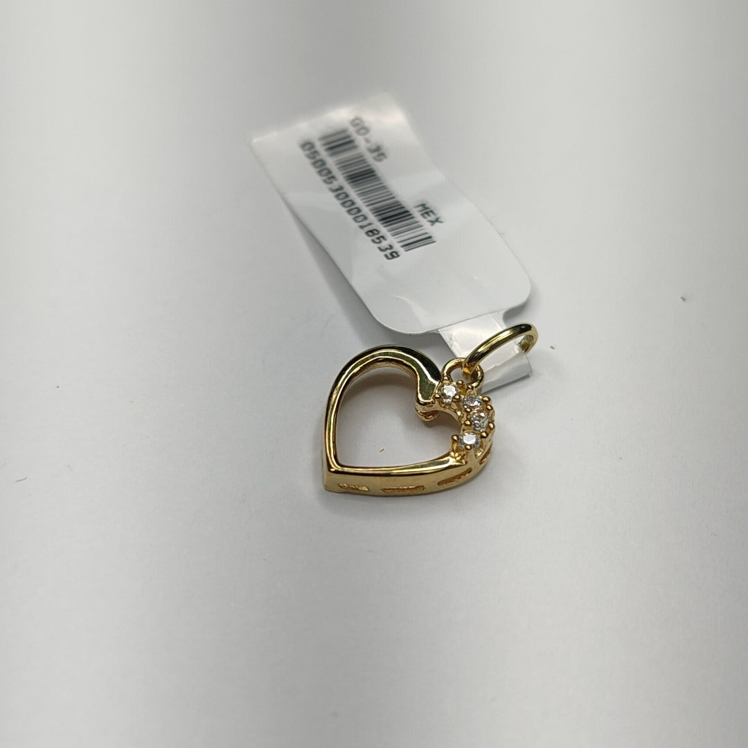 DIJE CORAZON CON CIRCONIAS 14K 1.4 GR (NUEVO)