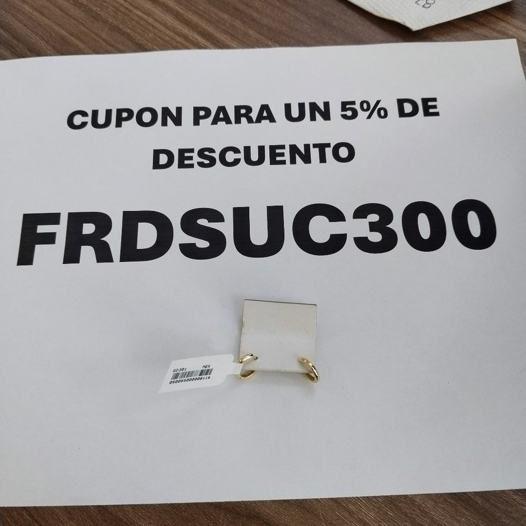 ARETES ARRACADAS LISAS 10K 1.2 GR (NUEVO)