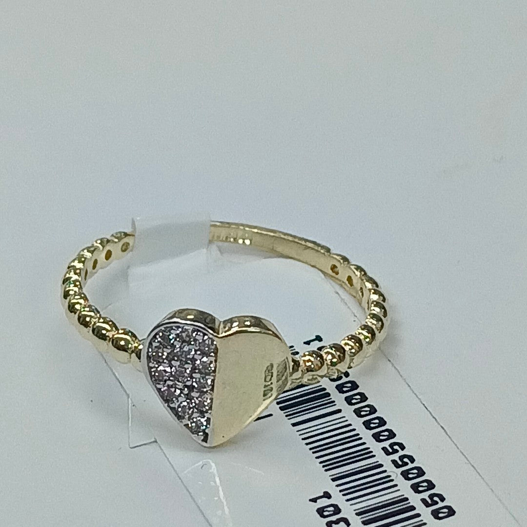 ANILLO ANILLITO FIG CORAZON C CIRCONIAS 14K 9 TALLA 1.7 GR (NUEVO)