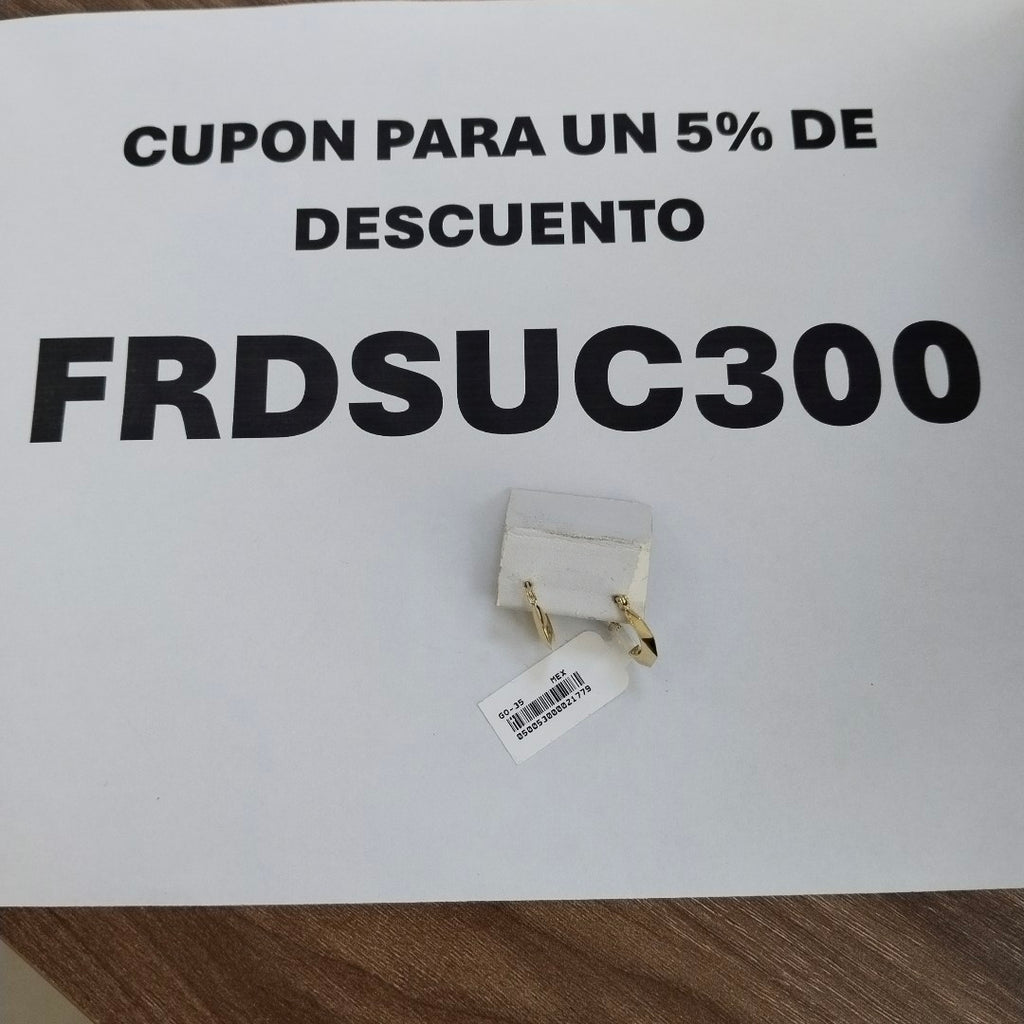 ARETES TEJIDO ARRACADA FACETADA 14K 1.3 GR (NUEVO)