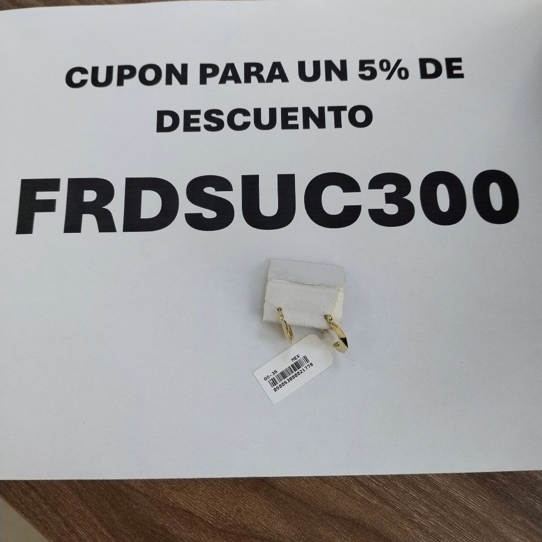 ARETES TEJIDO ARRACADA FACETADA 14K 1.3 GR (NUEVO)
