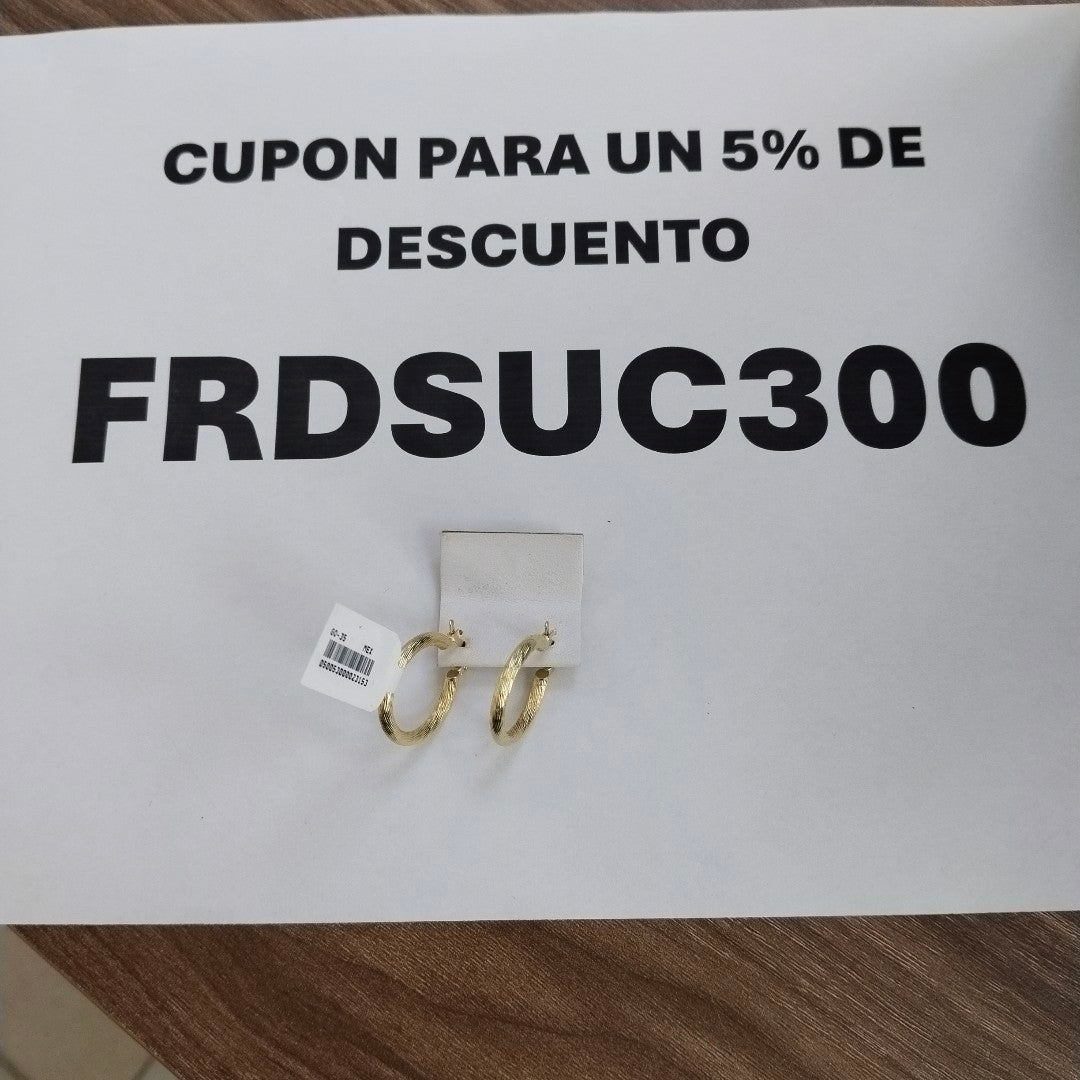 ARETES TEJIDO ARRACADAS ASTRIADAS 14K 2.9 GR (NUEVO)