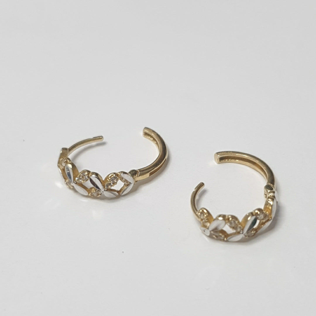 ARRACADAS PAR ORO COMBINADO 14 K 1.4 GRMS (SEMINUEVO)