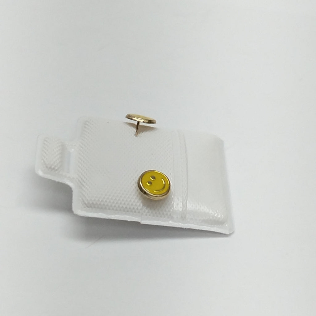 BROQUELES BROQUEL FIG SONRISA ESMALTE AMARILLO 14K 0.2074 GR (NUEVO)