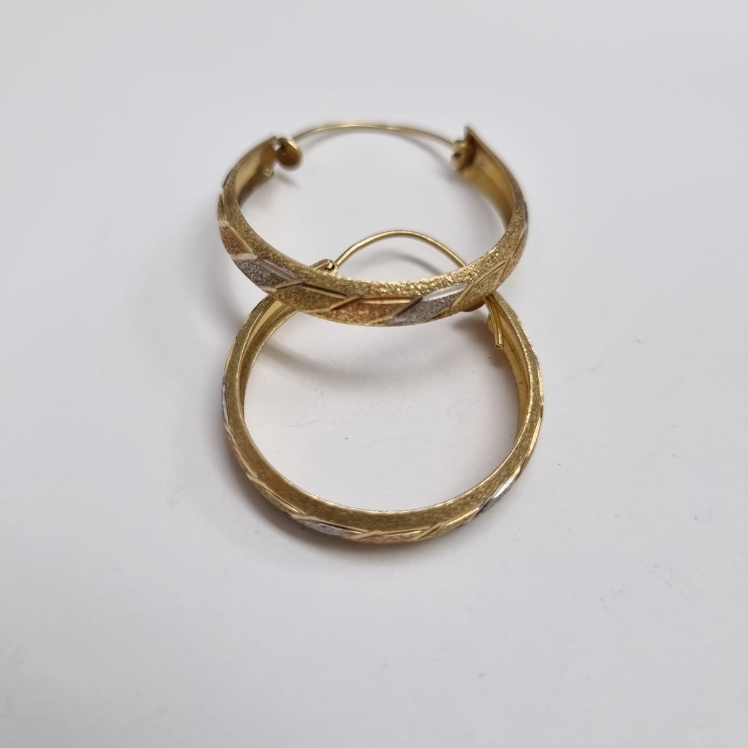 ARRACADAS PAR ORO, ORO COMBINADO 14 K 3.7 GRMS (SEMINUEVO)
