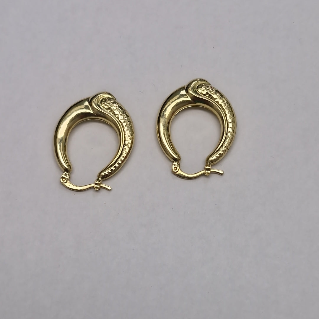 ARETES ARRACADAS ENTRELAZADAS 14K 2.5 GR (NUEVO)