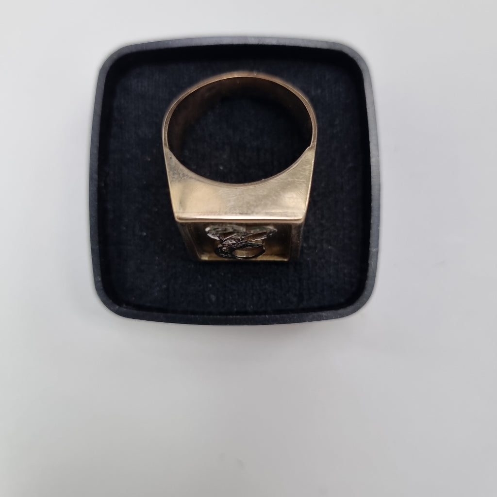 ANILLO ORO, RODIADO 10 K 10.5 GRMS (SEMINUEVO)