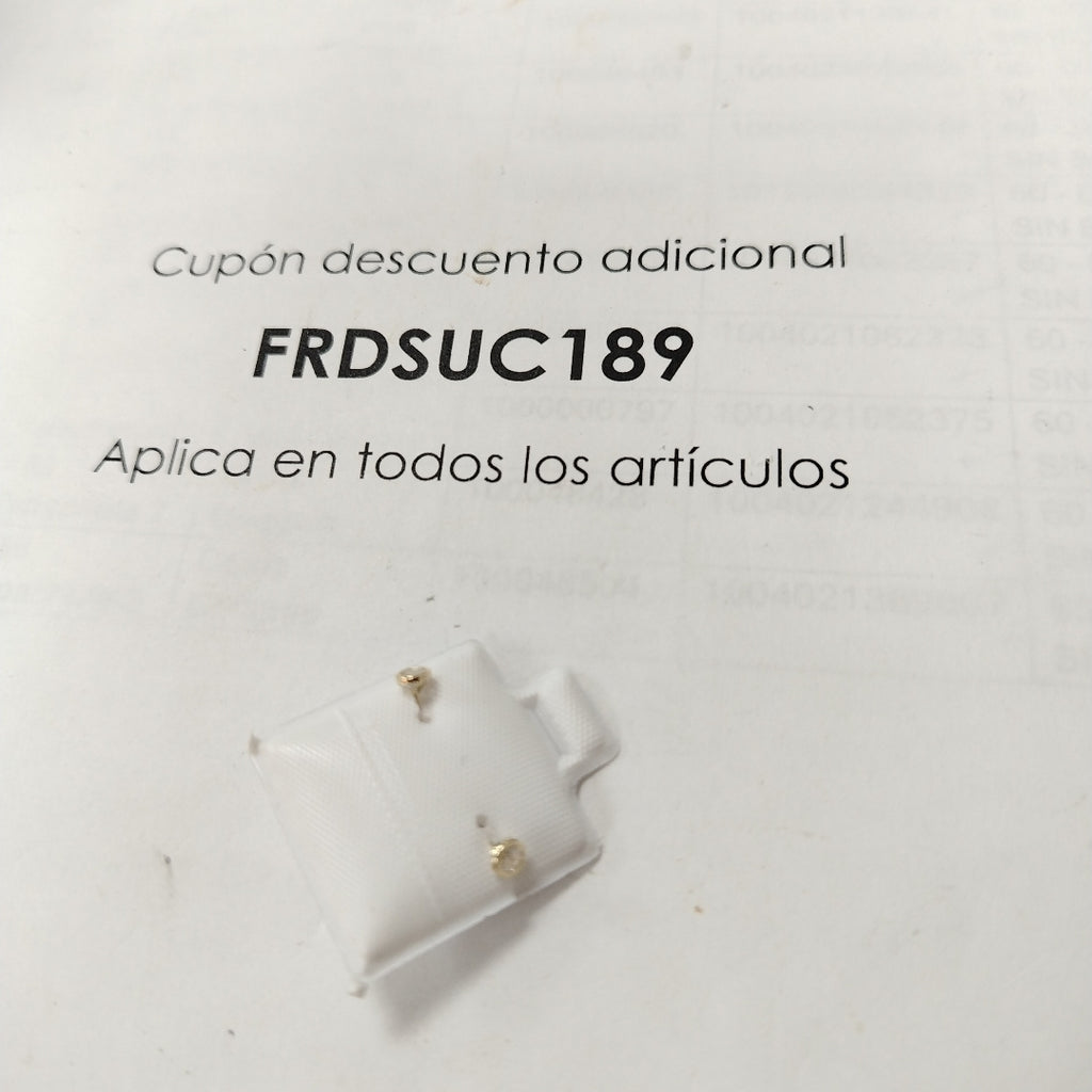 BROQUELES BROQUEL C CIRCONIA 14K 0.1501 GR (NUEVO)