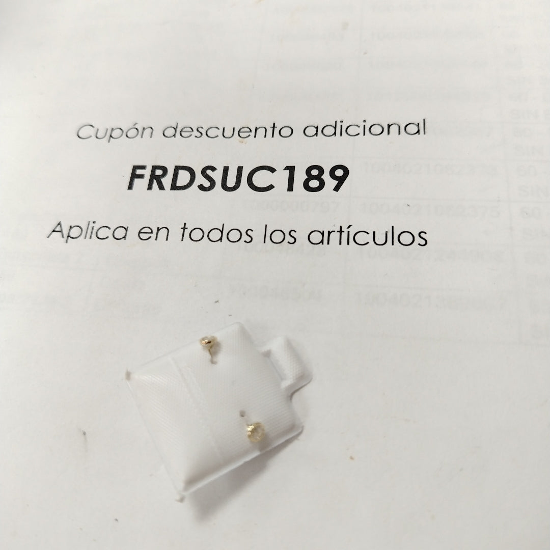 BROQUELES BROQUEL C CIRCONIA 14K 0.1501 GR (NUEVO)