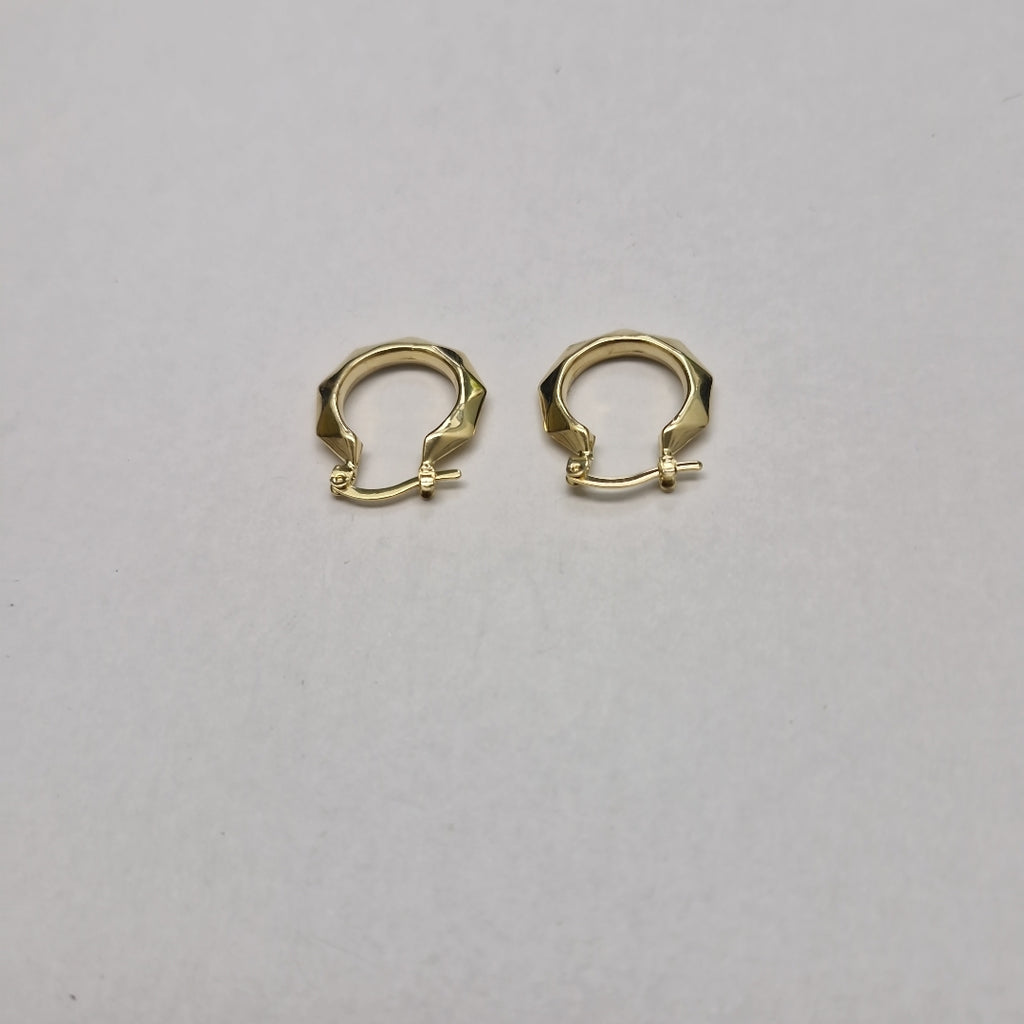 ARETES TEJIDO ARRACADAS FACETADAS 14K 1.7 GR (NUEVO)