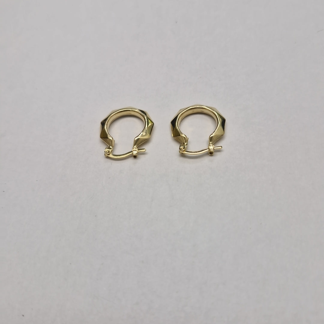 ARETES TEJIDO ARRACADAS FACETADAS 14K 1.7 GR (NUEVO)