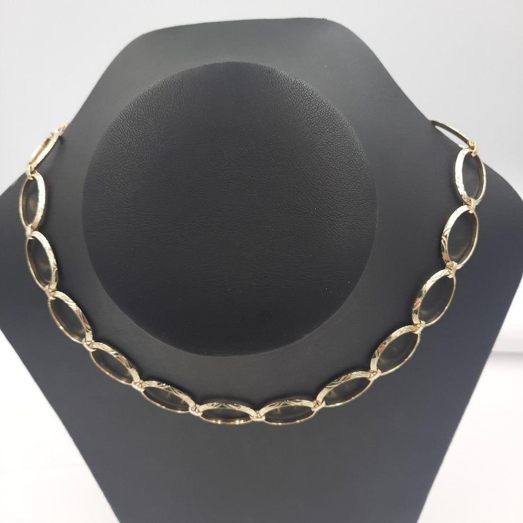 CADENA GARGANTILLA AROS OVALADOS 14K 55 CM 10.9 GR (NUEVO)