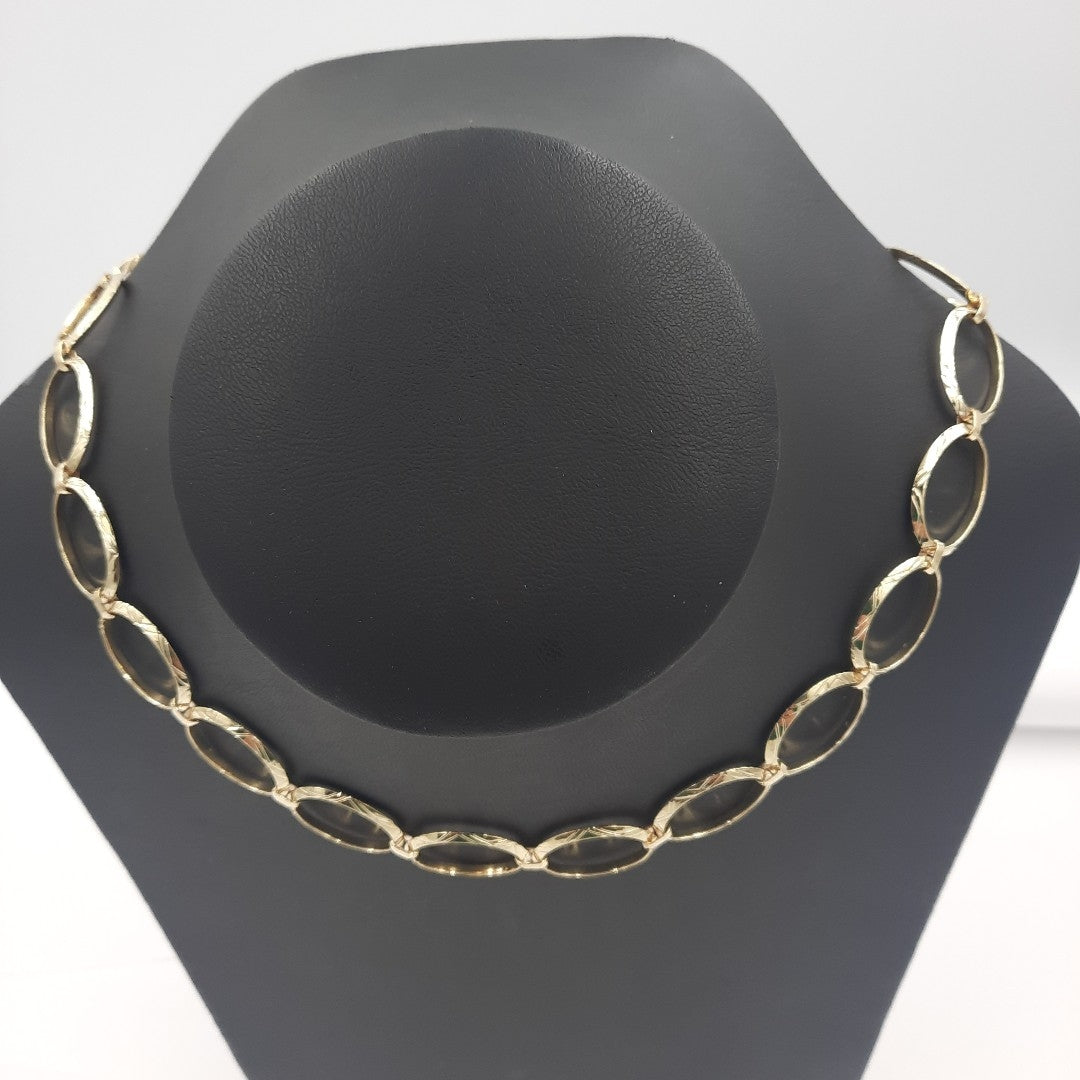 CADENA GARGANTILLA AROS OVALADOS 14K 55 CM 10.9 GR (NUEVO)