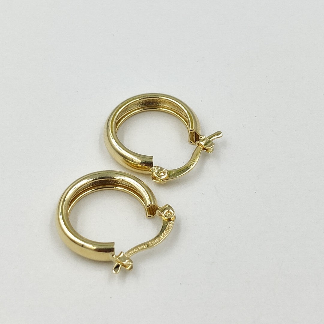 ARETES TEJIDO ARRACADAS LISAS 14K 2.2 GR (NUEVO)