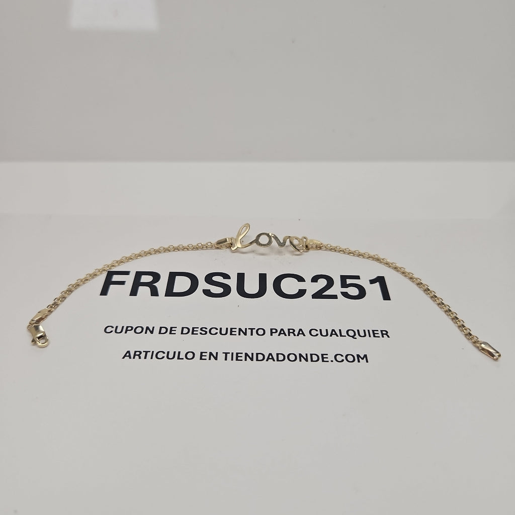 PULSERA ESCLAVA GRABADA LOVE 10K 18 CM 2.8 GR (NUEVO)