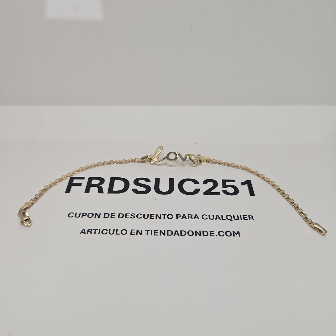 PULSERA ESCLAVA GRABADA LOVE 10K 18 CM 2.8 GR (NUEVO)