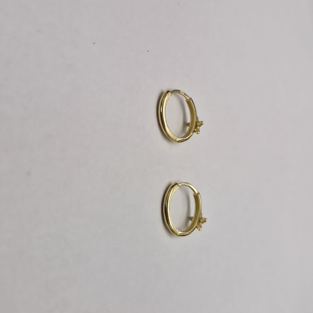 ARETES ARRACADAS FIG ESTRELLA CIRCONIAS 10K 1.6 GR (NUEVO)