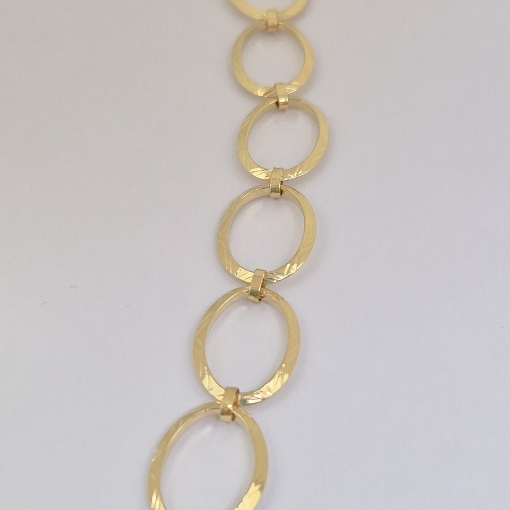 PULSERA CON AROS OVALADOS 14K 18 CM 5.2 GR (NUEVO)