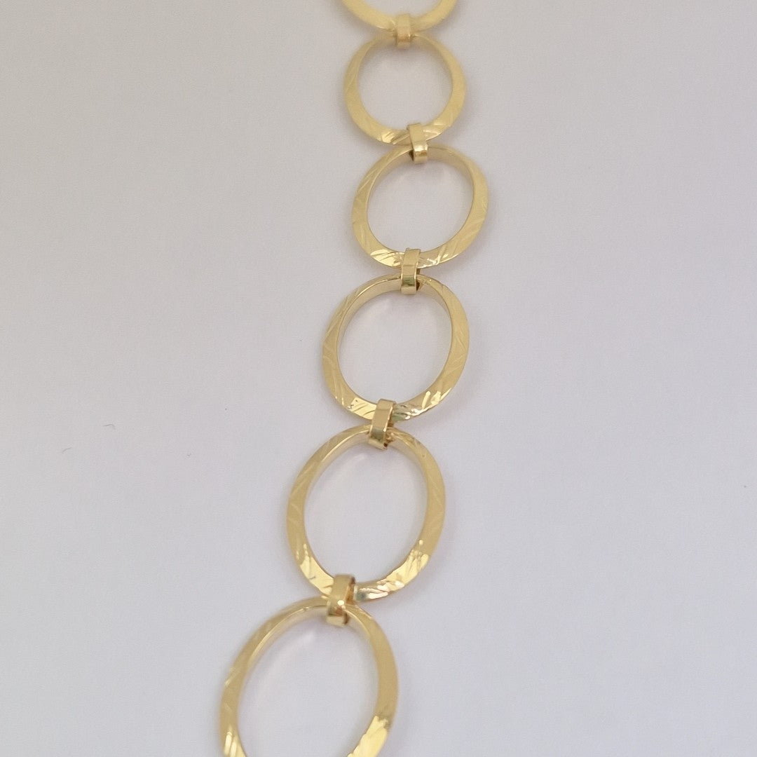 PULSERA CON AROS OVALADOS 14K 18 CM 5.2 GR (NUEVO)