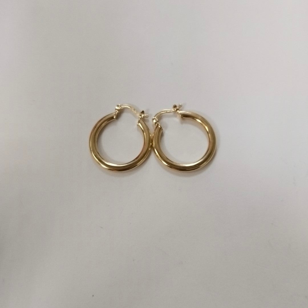 ARETES TEJIDO ARRACADA LISA 14K 2 GR (NUEVO)