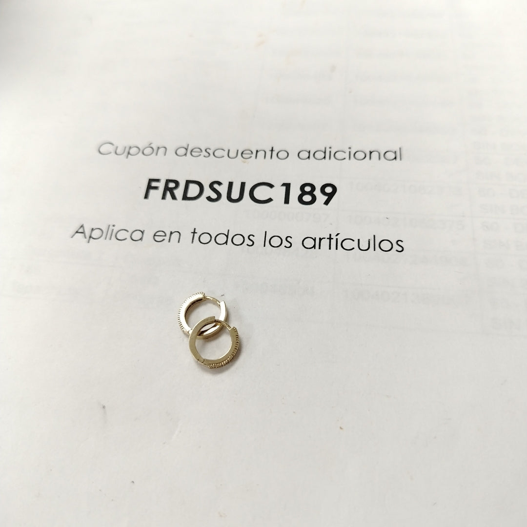 ARETES ARRACADAS CON CIRCONIAS 10K 1.2 GR (NUEVO)