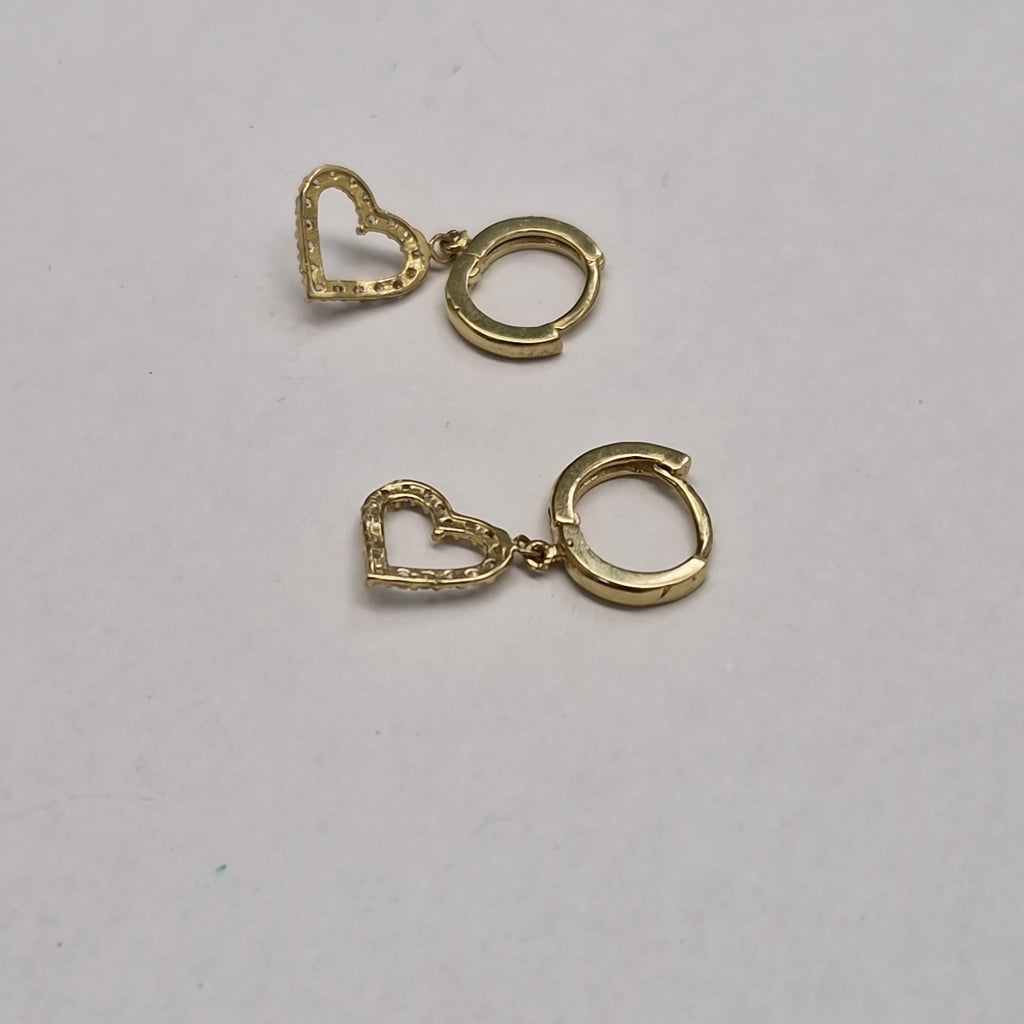 ARETES FIG CORAZON C CIRCONIAS 10K 1.8 GR (NUEVO)