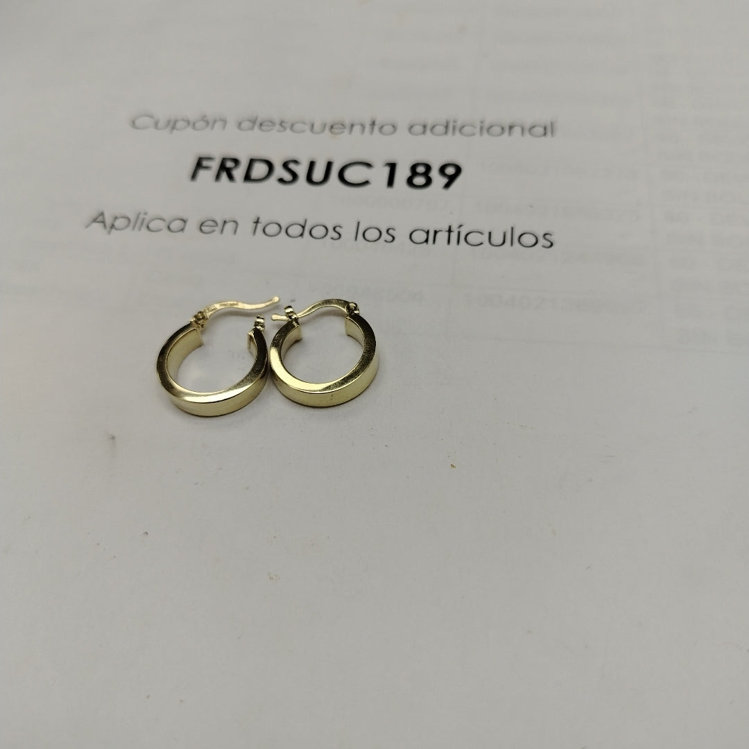 ARETES ARRACADA LISA 14K 2 GR (NUEVO)